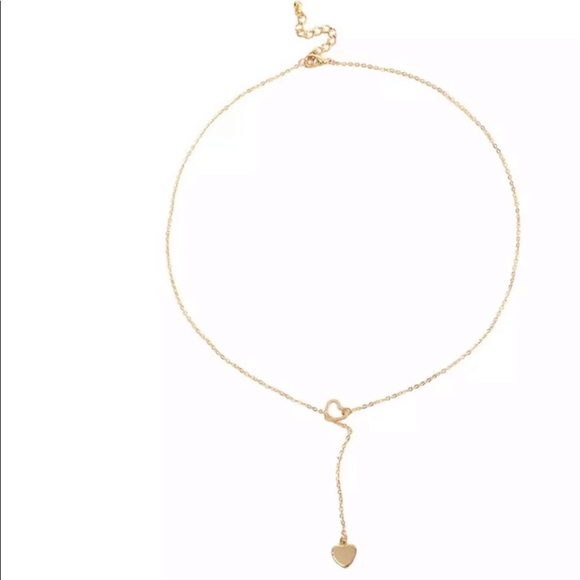 NWOT {Gold & Silver} Double Heart Drop Necklace - Picture 2 of 6